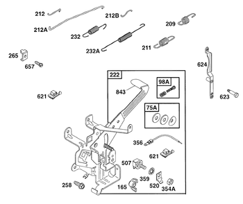 Controls Diagram and Parts List for 176432-0117-XX  Briggs and Stratton Engine